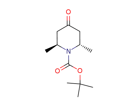 Molecular Structure of 1268816-80-3 ((2S,6S)-2,6-Dimethyl-4-oxo-piperidine-1-carboxylic acid tert-butyl ester)