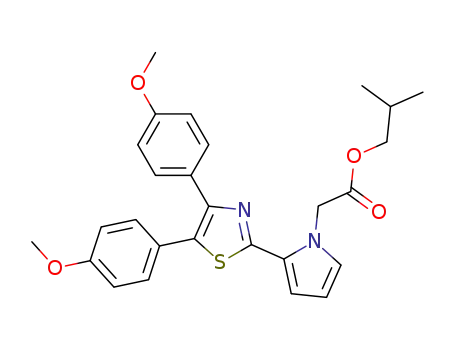Molecular Structure of 101001-38-1 (2-methylpropyl {2-[4,5-bis(4-methoxyphenyl)-1,3-thiazol-2-yl]-1H-pyrrol-1-yl}acetate)
