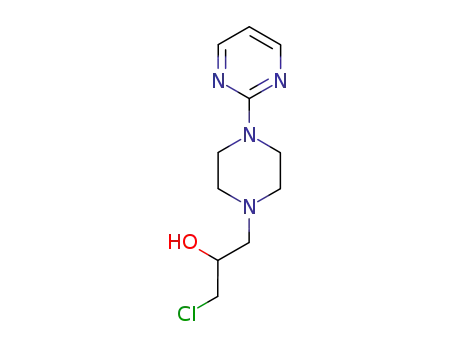 Molecular Structure of 180077-11-6 (2-hydroxy-3-<4-(2-pyrimidinyl)-1-piperazinyl>propyl chloride)
