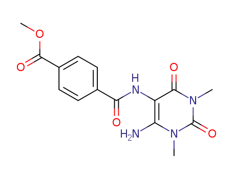 Terephthalamic  acid,  N-(6-amino-1,2,3,4-tetrahydro-1,3-dimethyl-2,4-dioxo-5-pyrimidinyl)-,  methyl  ester  (6CI)