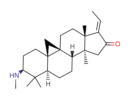 Molecular Structure of 1053-21-0 (3β-(Methylamino)-4,4,14-trimethyl-9,19-cyclo-5α-pregn-17(20)-en-16-one)