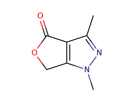 Molecular Structure of 82670-90-4 (4H-Furo[3,4-c]pyrazol-4-one,  1,6-dihydro-1,3-dimethyl-)