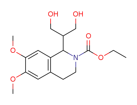Molecular Structure of 99082-51-6 (1-<bis(hydroxymethyl)-methyl>-2-ethoxycarbonyl-6,7-dimethoxy-1,2,3,4-tetrahydroisoquinoline)