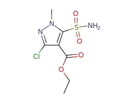 Molecular Structure of 100784-26-7 (5-(Aminosulfonyl)-3-chloro-1-methyl-1H-pyrazole-4-carboxylic acid ethyl ester)