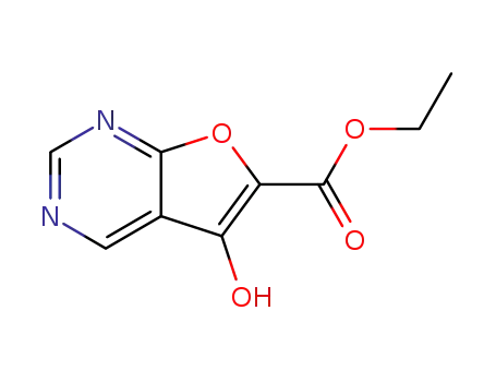 Molecular Structure of 1009333-94-1 (Ethyl 5-hydroxyfuro[2,3-d]pyrimidine-6-carboxylate)