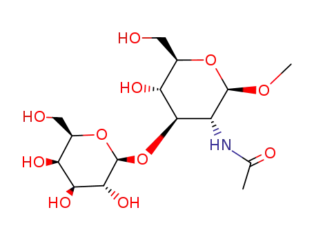 Molecular Structure of 100836-88-2 (Methyl 2-Acetamido-2-deoxy-3-O-(b-D-galactopyranosyl)-b-D-glucopyranoside)