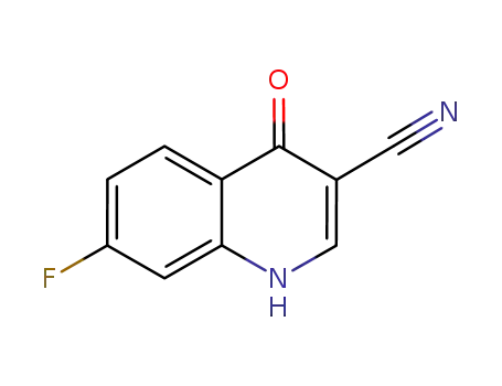 Molecular Structure of 622369-69-1 (7-fluoro-4-oxo-1,4-dihydroquinoline-3-carbonitrile)