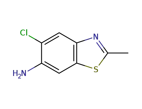 Molecular Structure of 101253-50-3 (Benzothiazole, 6-amino-5-chloro-2-methyl- (6CI))