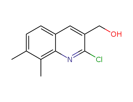 Molecular Structure of 1017429-47-8 (2-CHLORO-7,8-DIMETHYLQUINOLINE-3-METHANOL)