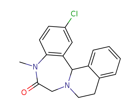 Molecular Structure of 10171-69-4 ((+)-2-Chloro-5,9,10,14b-tetrahydro-5-methylisoquino[2,1-d][1,4]benzodiazepin-6(7H)-one)
