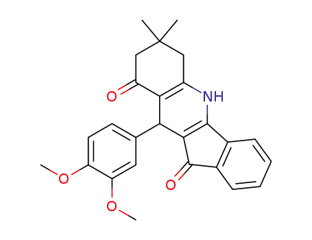 Molecular Structure of 101813-51-8 (10-(3,4-dimethoxyphenyl)-7,7-dimethyl-6,7,8,10-tetrahydro-5H-indeno[1,2-b]quinoline-9,11-dione)