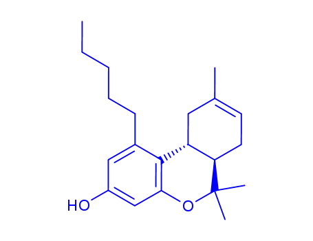 Molecular Structure of 101565-05-3 ((6aR,10aR)-6,6,9-trimethyl-1-pentyl-6a,7,10,10a-tetrahydro-6H-benzo[c]chromen-3-ol)
