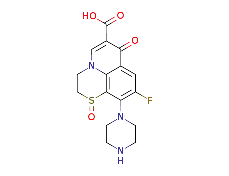 8-Fluoro-1,6-dioxo-9-piperazin-1-yl-2,3-dihydro-1H,6H-1λ<sup>4</sup>-thia-3a-aza-phenalene-5-carboxylic acid