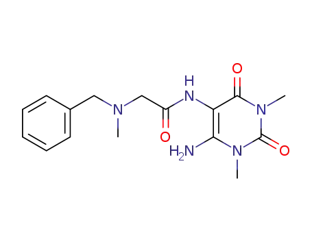 Molecular Structure of 101269-40-3 (Uracil,  6-amino-5-[2-(benzylmethylamino)acetamido]-1,3-dimethyl-  (6CI))