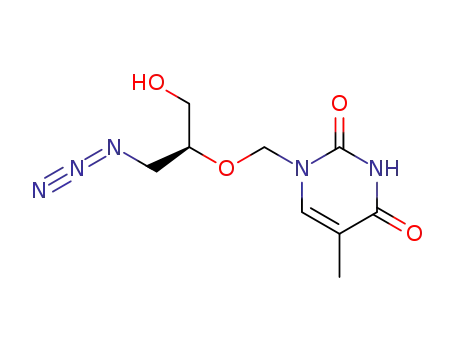 Molecular Structure of 127559-73-3 (1-((2-azido-1-(hydroxymethyl)ethoxy)methyl)thymine)