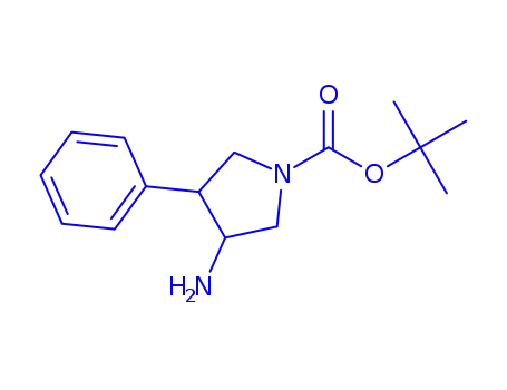 Molecular Structure of 1015070-53-7 (N-Boc-3-Amino-4-phenylpyrrolidine)