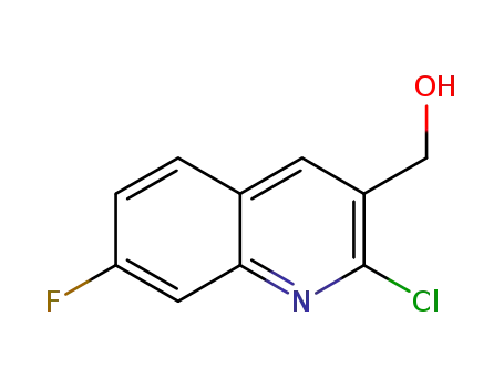 Molecular Structure of 1017429-31-0 (2-CHLORO-7-FLUOROQUINOLINE-3-METHANOL)