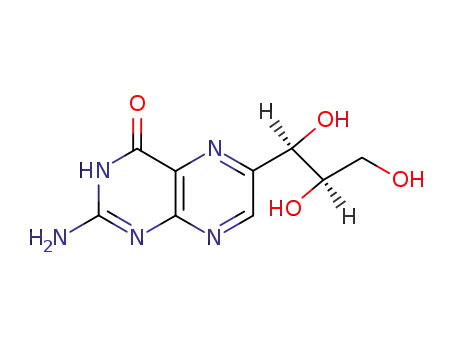 Molecular Structure of 10162-32-0 (2-amino-6-(1,2,3-trihydroxypropyl)-5,6,7,8-tetrahydro-1H-pteridin-4-one)