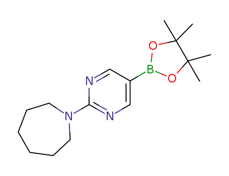 Molecular Structure of 1015242-05-3 (2-(Homopiperidin-1-yl)pyrimidine- 5-boronic acid pinacol ester)