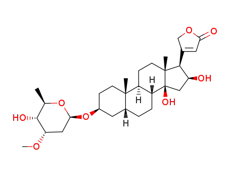 (3alpha,5beta,8xi,9xi,16beta)-3-[(2,6-dideoxy-3-O-methyl-beta-D-glycero-hexopyranosyl)oxy]-14,16-dihydroxycard-20(22)-enolide