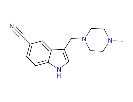 Molecular Structure of 101831-78-1 (3-[(4-methylpiperazin-1-yl)methyl]-1H-indole-5-carbonitrile)