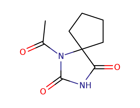 Molecular Structure of 1012-35-7 (1-Acetyl-1,3-diazaspiro[4.4]nonane-2,4-dione)