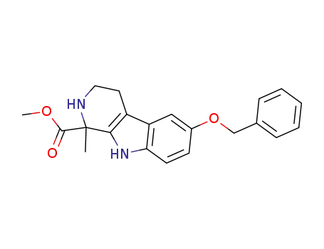 Molecular Structure of 101372-77-4 (methyl 6-(benzyloxy)-1-methyl-2,3,4,9-tetrahydro-1H-beta-carboline-1-carboxylate)