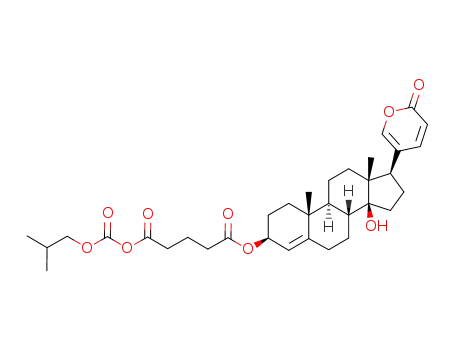 5-Isobutoxycarbonyloxy-5-oxo-pentanoic acid (3S,8R,9S,10R,13R,14S,17R)-14-hydroxy-10,13-dimethyl-17-(6-oxo-6H-pyran-3-yl)-2,3,6,7,8,9,10,11,12,13,14,15,16,17-tetradecahydro-1H-cyclopenta[a]phenanthren-3-yl ester