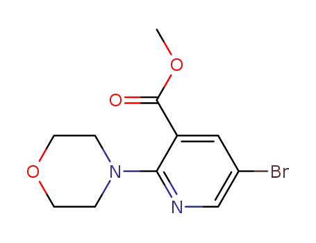 Molecular Structure of 1017782-99-8 (methyl 5-bromo-2-morpholinonicotinate)
