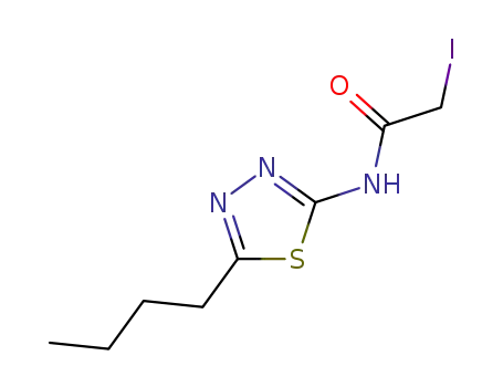 Molecular Structure of 10172-93-7 (N-(5-butyl-1,3,4-thiadiazol-2-yl)-2-iodoacetamide)