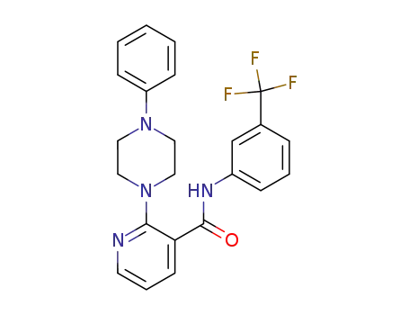 Molecular Structure of 101512-15-6 (2-(4-phenyl-1-piperazinyl)-N-[3-(trifluoromethyl)phenyl]nicotinamide)