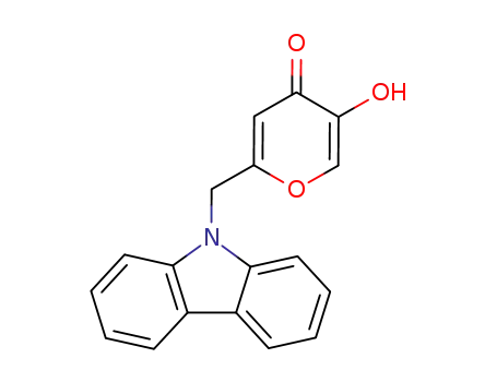 Molecular Structure of 101605-39-4 (2-(9H-carbazol-9-ylmethyl)-5-hydroxy-4H-pyran-4-one)
