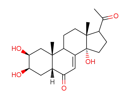 Molecular Structure of 144405-75-4 ((2S,3R,5R,10R,13R,14S)-17-Acetyl-2,3,14-trihydroxy-10,13-dimethyl-1,2,3,4,5,9,10,11,12,13,14,15,16,17-tetradecahydro-cyclopenta[a]phenanthren-6-one)