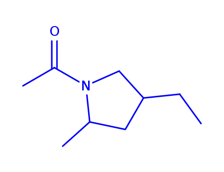 Molecular Structure of 101347-72-2 (Pyrrolidine, 1-acetyl-4-ethyl-2-methyl-, trans- (9CI))