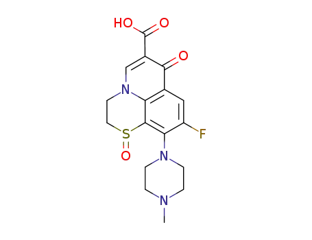 9-fluoro-10-(4-methylpiperazin-1-yl)-7-oxo-2,3-dihydro-7H-[1,4]thiazino[2,3,4-ij]quinoline-6-carboxylic acid 1-oxide