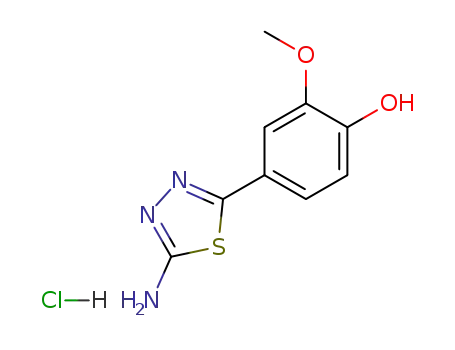 Molecular Structure of 102107-59-5 ((4E)-4-(5-amino-1,3,4-thiadiazol-2(3H)-ylidene)-2-methoxycyclohexa-2,5-dien-1-one hydrochloride)