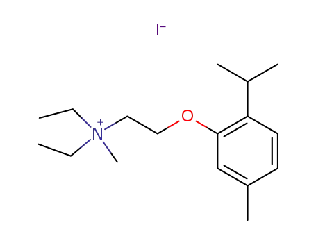 Molecular Structure of 102571-20-0 (diethyl-methyl-[2-(5-methyl-2-propan-2-yl-phenoxy)ethyl]azanium iodide)