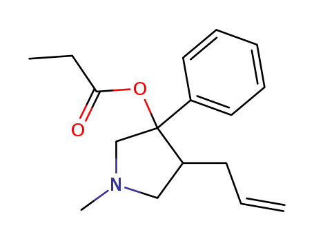 Molecular Structure of 102280-72-8 (1-methyl-3-phenyl-4-prop-2-enyl-pyrrolidin-3-ol, propanoate)