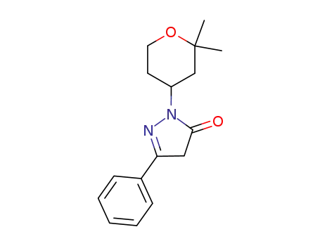 Molecular Structure of 102689-15-6 (2-(2,2-dimethyltetrahydro-2H-pyran-4-yl)-5-phenyl-2,4-dihydro-3H-pyrazol-3-one)