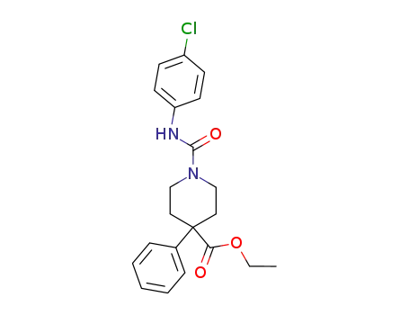 Molecular Structure of 102395-63-1 (ethyl 1-[(4-chlorophenyl)carbamoyl]-4-phenylpiperidine-4-carboxylate)