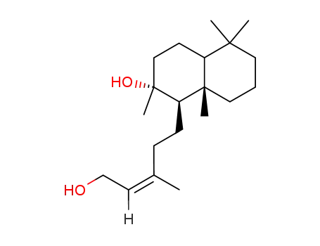 Molecular Structure of 22343-28-8 ((1R,2R,8aS)-1-((Z)-5-Hydroxy-3-methyl-pent-3-enyl)-2,5,5,8a-tetramethyl-decahydro-naphthalen-2-ol)