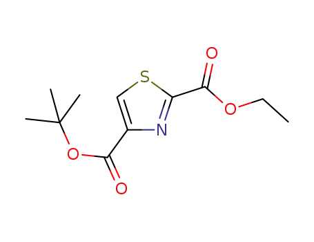 Molecular Structure of 1023594-54-8 (2,4-Thiazoledicarboxylic  acid,4-(1,1-dimethylethyl)  2-ethyl  ester)