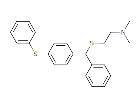 Molecular Structure of 102559-50-2 (N,N-Dimethyl-2-((alpha-phenyl-p-(phenylthio)benzyl)thio)ethylamine)