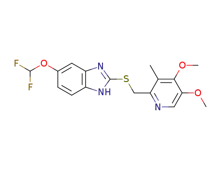 Molecular Structure of 102625-62-7 (5-(Difluoromethoxy)-2-{[4-Chloro-3-Methoxy-2-Pyridinyl)Methyl]Thio}1H-Benzimidazole)