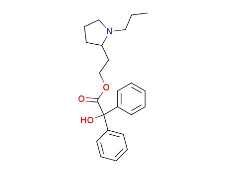 Molecular Structure of 102762-74-3 (2-(1-propylpyrrolidin-2-yl)ethyl hydroxy(diphenyl)acetate)