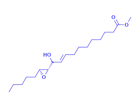 Molecular Structure of 88199-82-0 (9-Undecenoic acid, 11-hydroxy-11-(3-pentyloxiranyl)-, methyl ester, (2 alpha(9Z,11S*),3beta)-)