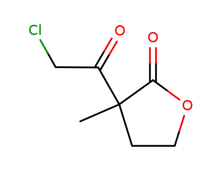 Molecular Structure of 102074-50-0 (Acetoacetic acid, 4-chloro-2-(2-hydroxyethyl)-2-methyl-, gamma-lactone (6CI))