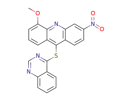 Molecular Structure of 102244-10-0 (5-methoxy-3-nitro-9-(quinazolin-4-ylsulfanyl)acridine)