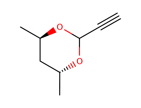 Molecular Structure of 102340-79-4 (1,3-Dioxane, 2-ethynyl-4,6-dimethyl-, [4R-(2alpha,4alpha,6beta)]- (9CI))