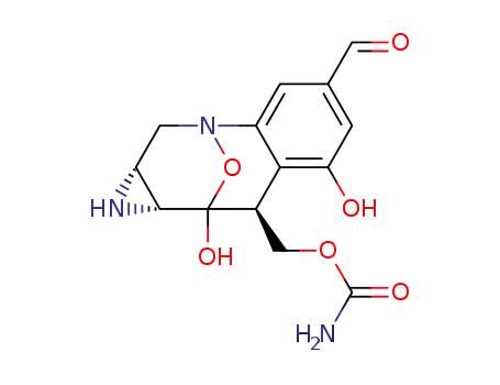 Molecular Structure of 102363-08-6 (Carbamic acid (1aS,8R,9aS)-5-formyl-7,9-dihydroxy-3,9-epoxy-2,3,8,9,9a,9b-hexahydro-1H-azirino[2,3-c][1]benzazocine-8-ylmethyl ester)